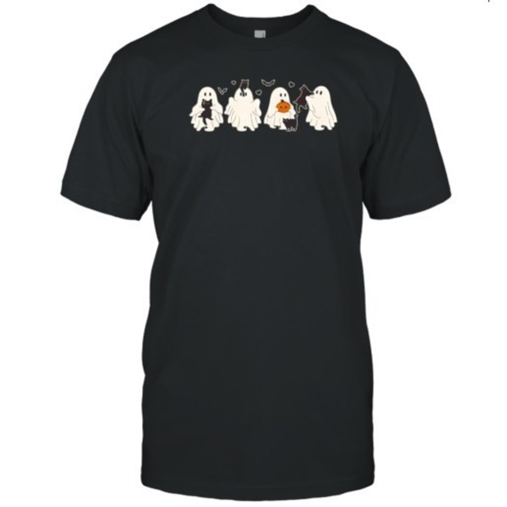 Cute Ghost Cats Halloween T-Shirt